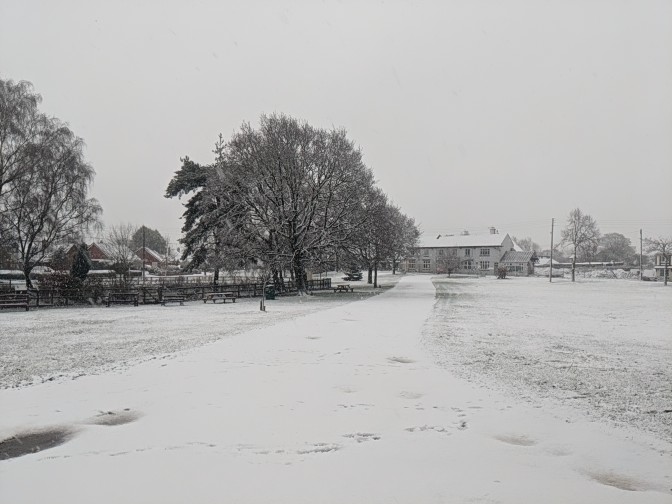 Snow on the green, December 29th